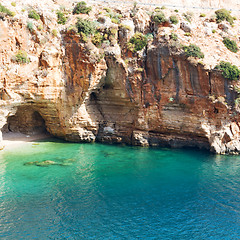 Image showing asia in thurkey antalya lycia way water rocks and sky near the n