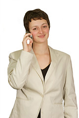 Image showing Young woman on the phone