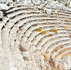 Image showing  broken  in turkey europe  termessos  the old theatre abstract t