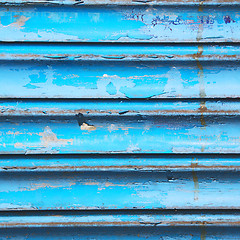 Image showing blue abstract metal in englan london railing steel and backgroun