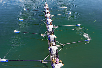 Image showing Eight Rowers training rowing