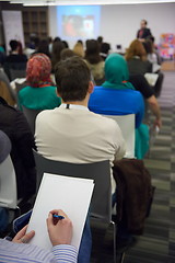 Image showing taking notes on business conference