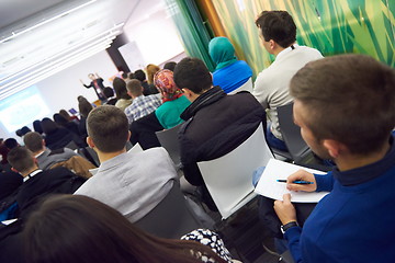 Image showing taking notes on business conference