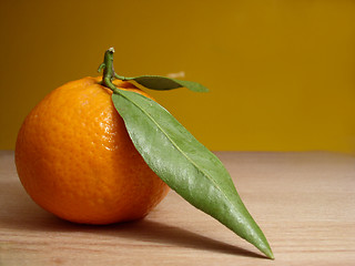 Image showing tangerines and leaf