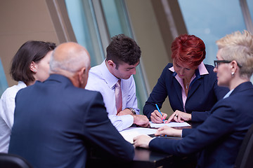 Image showing business people group sign contract