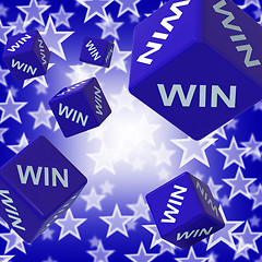 Image showing Win Dice Background Showing Championship