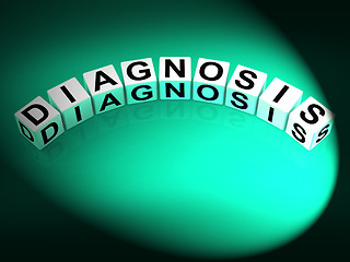 Image showing Diagnosis Dice Mean to Analyze Discover Determine and Diagnose