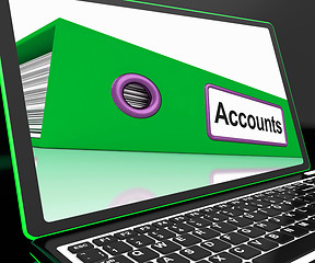 Image showing Accounts File On Laptop Shows Accounting