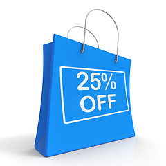 Image showing Shopping Bag Shows Sale Discount Twenty Five Percent Off 25
