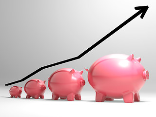 Image showing Growing Piggy Shows Financial Growth