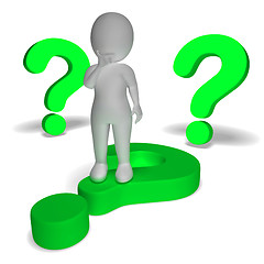 Image showing Question Marks Around Man Showing Confusion And Unsure
