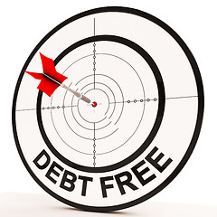 Image showing Debt Free Target Shows Economic Financial Success