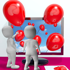 Image showing Balloons Coming From Screen Show Online Celebrations