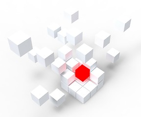 Image showing Unique Red Block Showing Standing Out