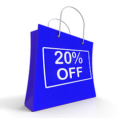 Image showing Shopping Bag Shows Sale Discount Twenty Percent Off 20