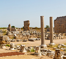 Image showing  in  perge old construction asia turkey the column  and the roma