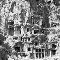 Image showing  in  myra turkey europe old roman necropolis and indigenous tomb