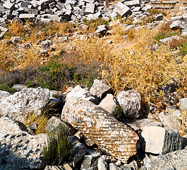 Image showing the old  temple and theatre in termessos antalya turkey asia sky