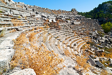 Image showing the old  temple   theatre   antalya turkey   ruins