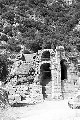 Image showing myra in turkey europe old roman necropolis and indigenous tomb s