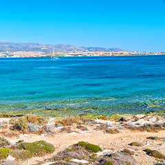 Image showing froth and foam greece from the boat  islands in mediterranean se