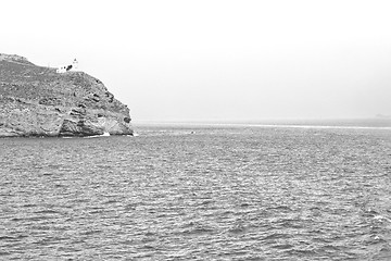 Image showing froth and foam greece from the boat  islands in mediterranean se