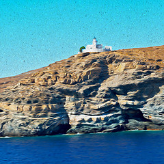 Image showing froth and foam greece from the boat  islands in mediterranean se