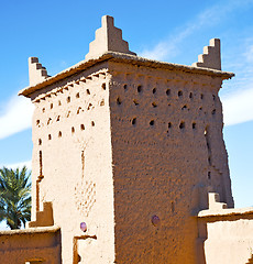 Image showing brown old  construction in  africa morocco and  clouds  near the