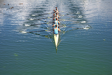 Image showing Eight Rowers training rowing