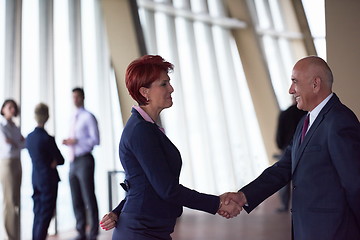 Image showing handshake of business woman and man