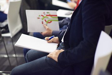 Image showing taking notes on business conference