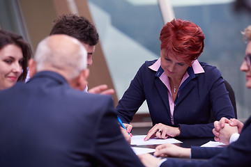 Image showing business people group sign contract