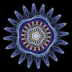 Image showing Blue fractal flower