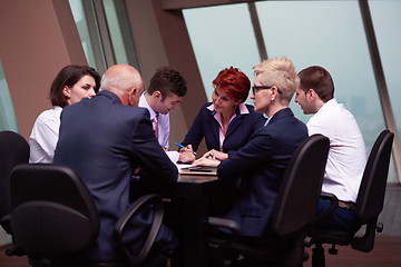 Image showing business people group sign contract