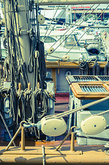 Image showing Blocks and tackles of a sailing vessel