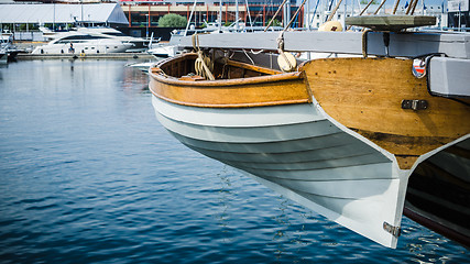 Image showing Lifeboat on the stern of a sailing vessel  