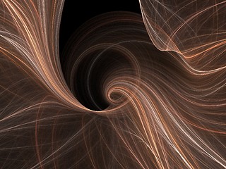 Image showing Orange light swirl 3D