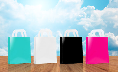 Image showing many blank shopping bags