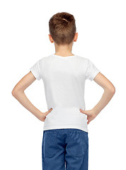 Image showing boy in white t-shirt and jeans