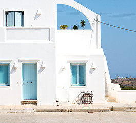 Image showing house in santorini greece europe old construction white and blue