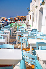 Image showing table in santorini   and the summer