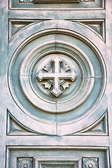 Image showing  cross traditional   door    in italy   traditional   