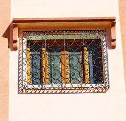 Image showing  window in morocco africa and old construction wal brick histori