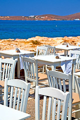 Image showing table in   greece   chair and the summer