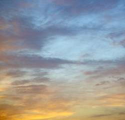 Image showing light  the sunrise in  colored sky white soft clouds and abstrac