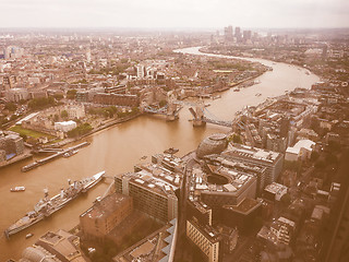 Image showing Retro looking Aerial view of London