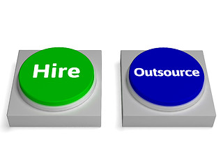 Image showing Hire Outsource Button Shows Hiring Or Outsourcing