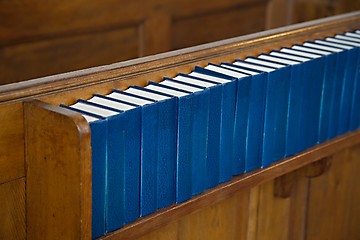 Image showing Church interior with Hymnals