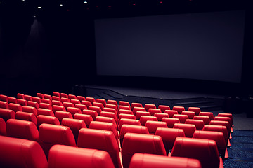 Image showing movie theater or cinema empty auditorium