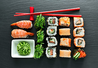 Image showing Set of sushi